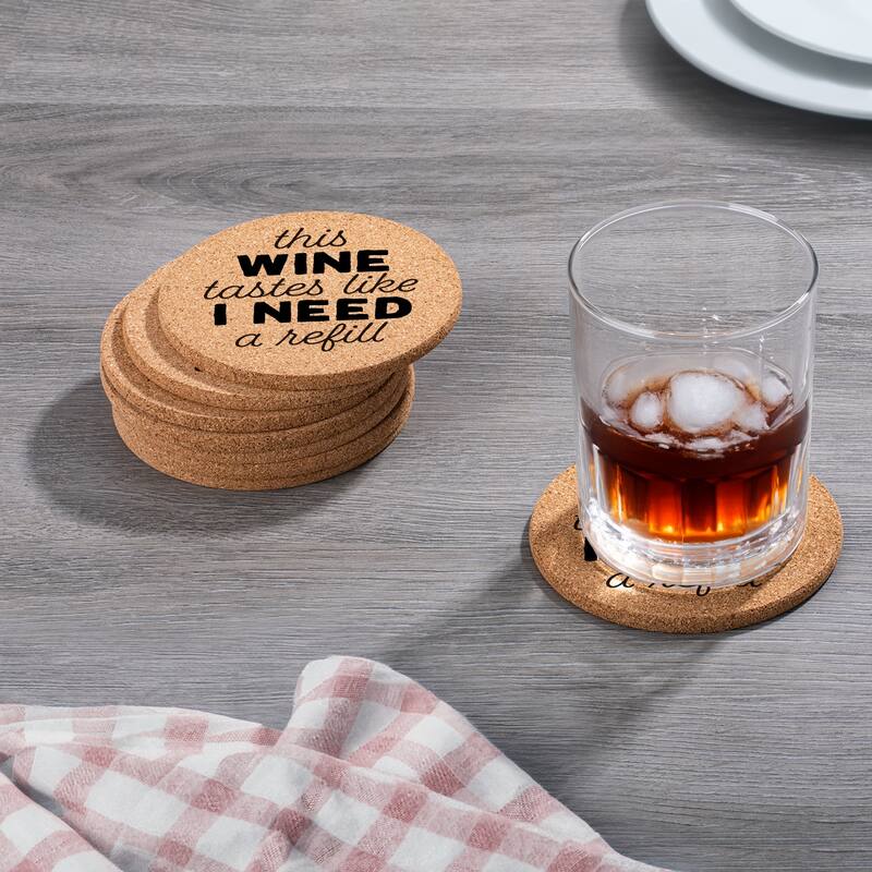 Need a Refill 4 Pack Absorbent Cork Coaster Made in The USA 4" Round
