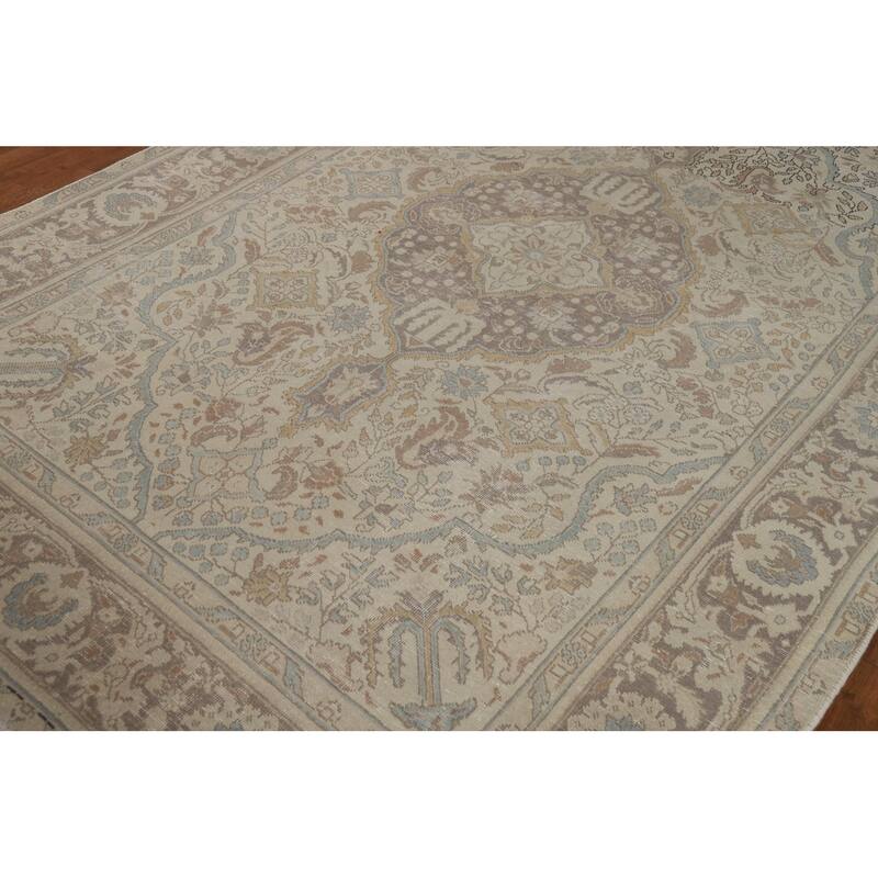 Tabriz Persian Area Rug Hand-Knotted Traditional Wool Carpet - 6'5"x 9'1"