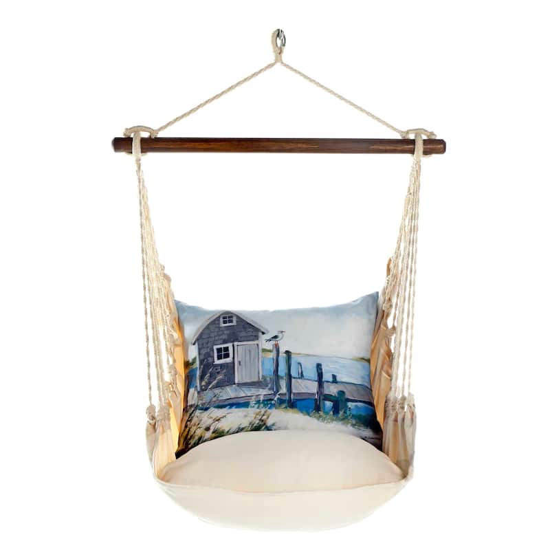 Magnolia Casual Swing Set 4 piece - Magnolia Stripe w/ Boat House Pier