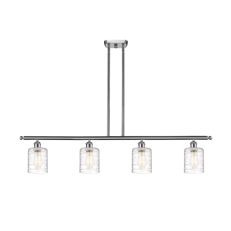Innovations Lighting 516-4I-10-48 Cobbleskill Linear Cobbleskill 4 - Brushed Satin Nickel / Deco Swirl