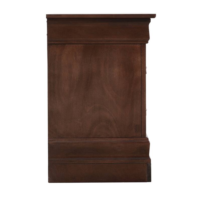 Cappuccino Nightstand 24x21x16 with Two Drawers, Compact Bedside Table for Bedroom Storage and Stylish Modern Furniture