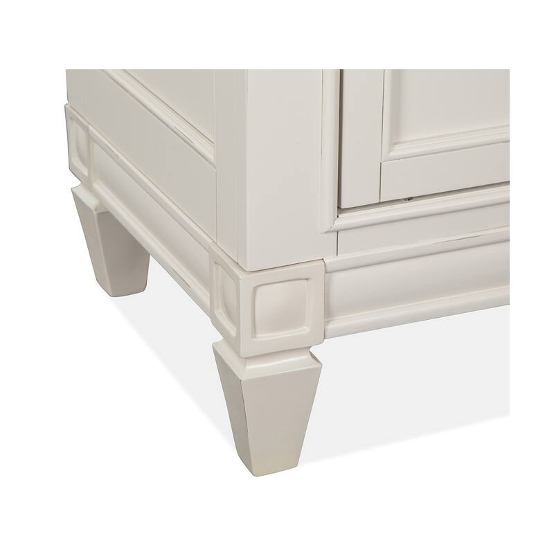 Magnussen Home Willowbrook Egg Shell White with Slight Rub Through Drawer Nightstand