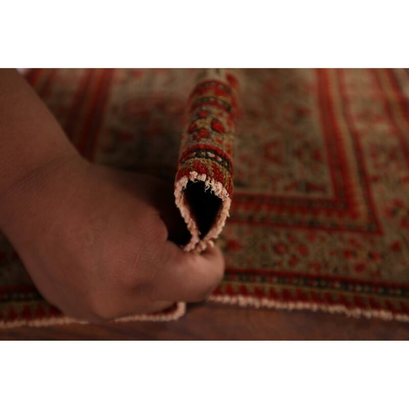 Pre-1900 Antique Senneh Vegetable Dye Foyer Wool Carpet - 1'10" x 2'11"