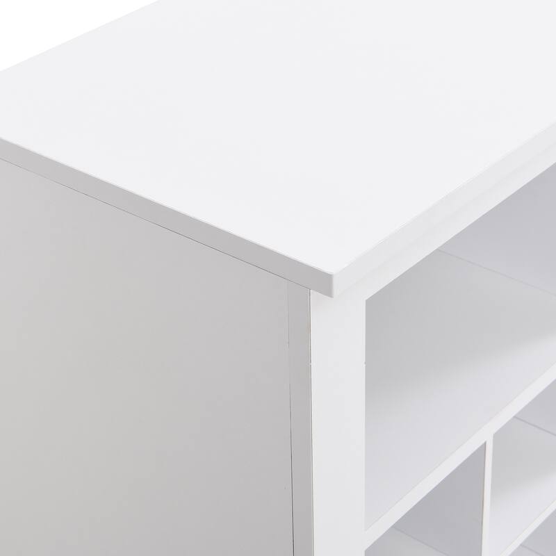 Contemporary Shoe Cabinet with 24 Cubbies & Extra Storage for Hallway or Bedroom