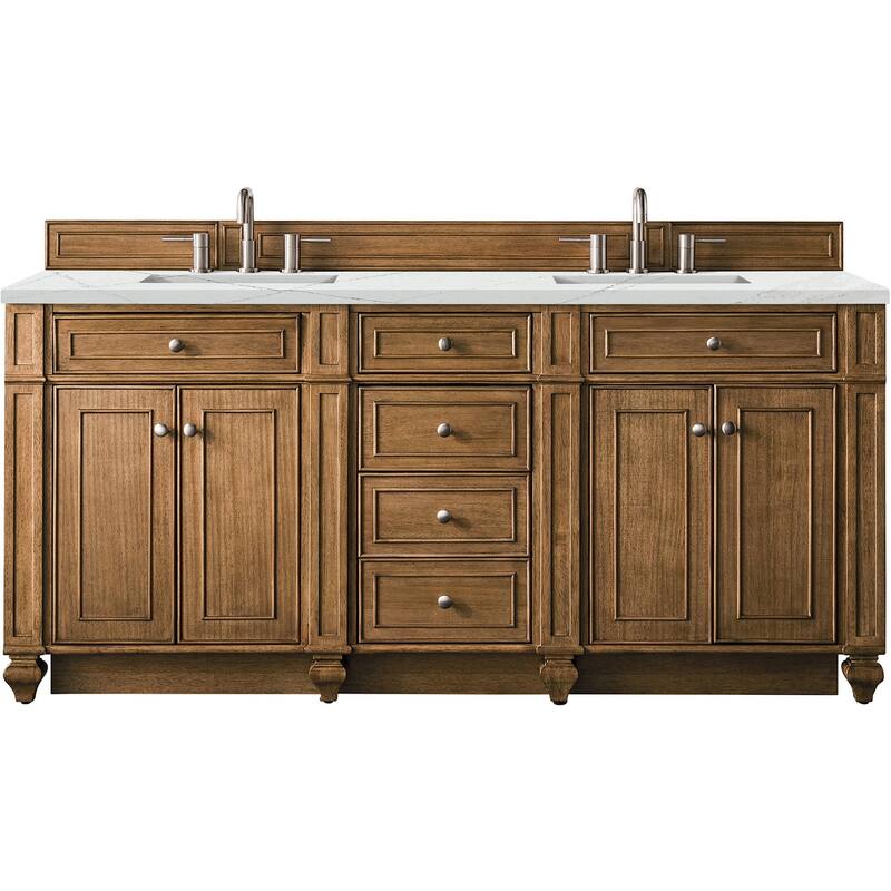 James Martin Vanities 157-V72-FENC Bristol 72" Free Standing Double - Saddle Brown