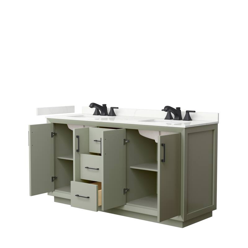 Strada 66-inch Double Vanity, Quartz Top