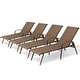 preview thumbnail 37 of 62, Set of 4 Lounge Chairs Outdoor Chaise Lounge with Arms and Adjustable Back