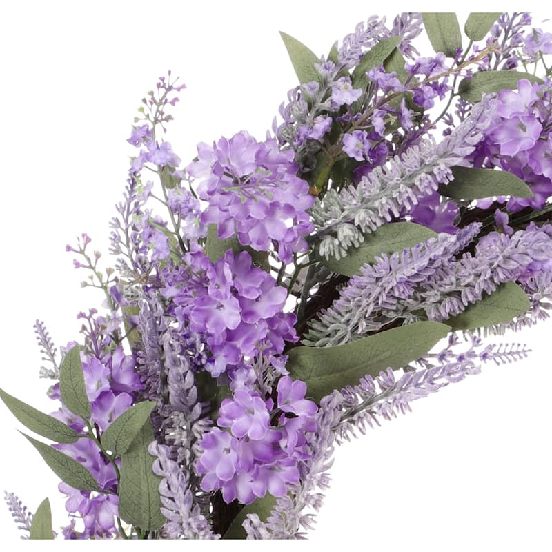 Lavender Floral Artificial Spring Wreath, 30-Inch, Unlit