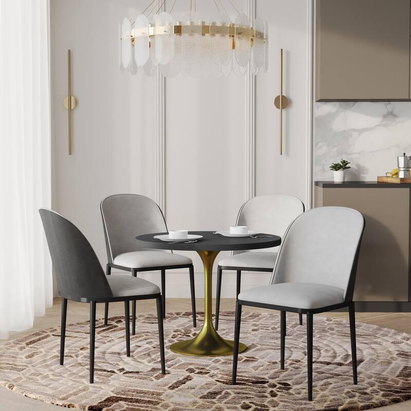 Verve 5-Piece Dining Set 36-Inch Round MDF Tabletop Dining Table and 4 Side Chairs