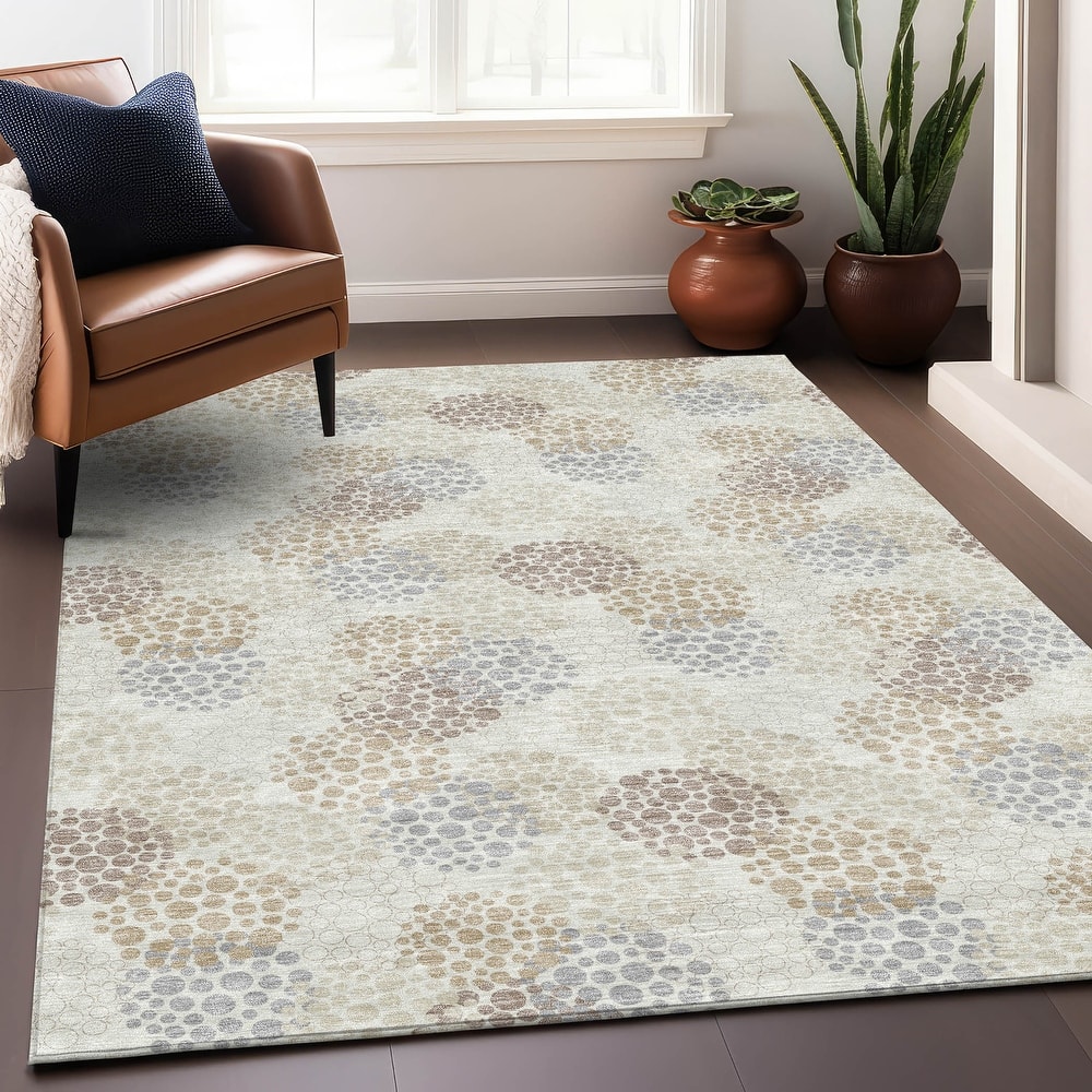 Premium Washable Super Soft Contemporary Clusters Mayfield Rug