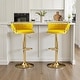 preview thumbnail 23 of 155, Velvet Upholstered Adjustable Bar Stool Swivel Counter Chair Set of 2 Set of 2 - Yellow/Gold