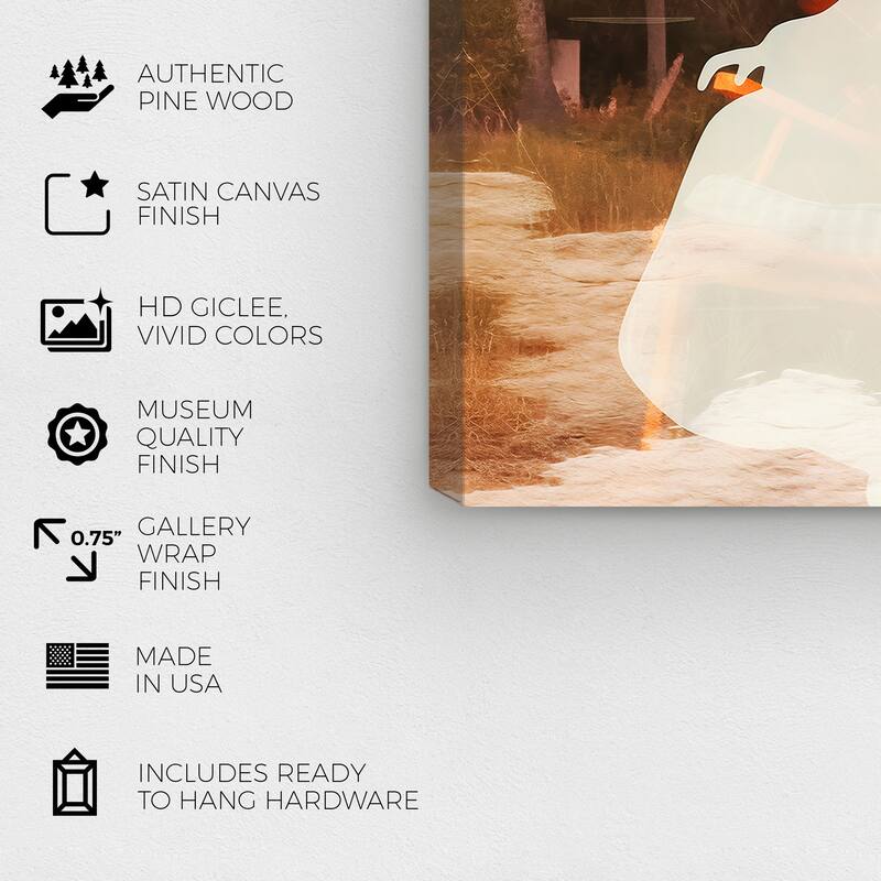 Wynwood Studio Canvas Holiday and Seasonal Ghostling White and Modern & Contemporary Wall Art Canvas Print