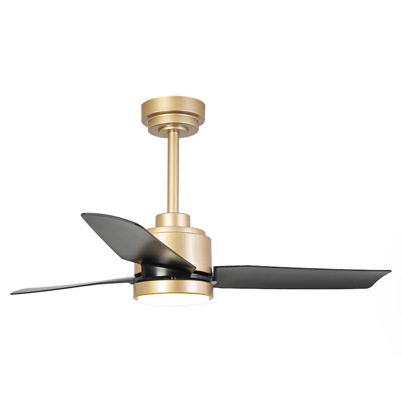 Modern 42" Gold ABS Intergated LED Ceiling Fan with Light and Remote