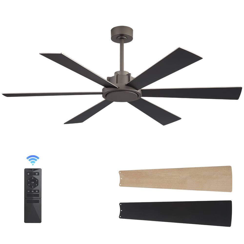 MLiAN Ceiling Fan 60inch Playwood Blades Remote Control 6-Speed DC - 60''