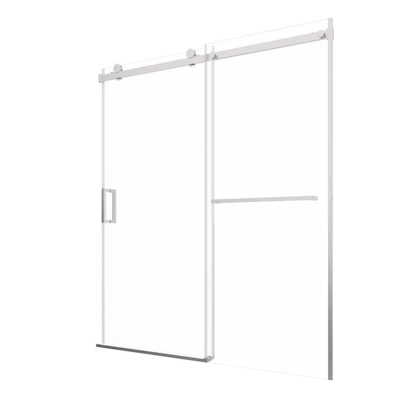 60 in. W x 72 in. H Sliding Semi-Frameless Shower Door with Tempered Glass - 60" x 72"