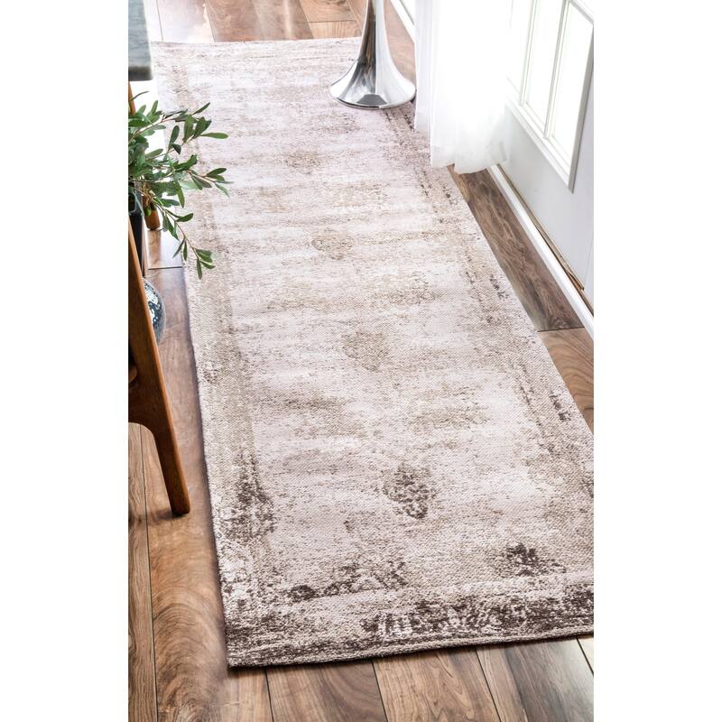 Nuloom Handmade Distressed Abstract Vintage Wool Area Rug