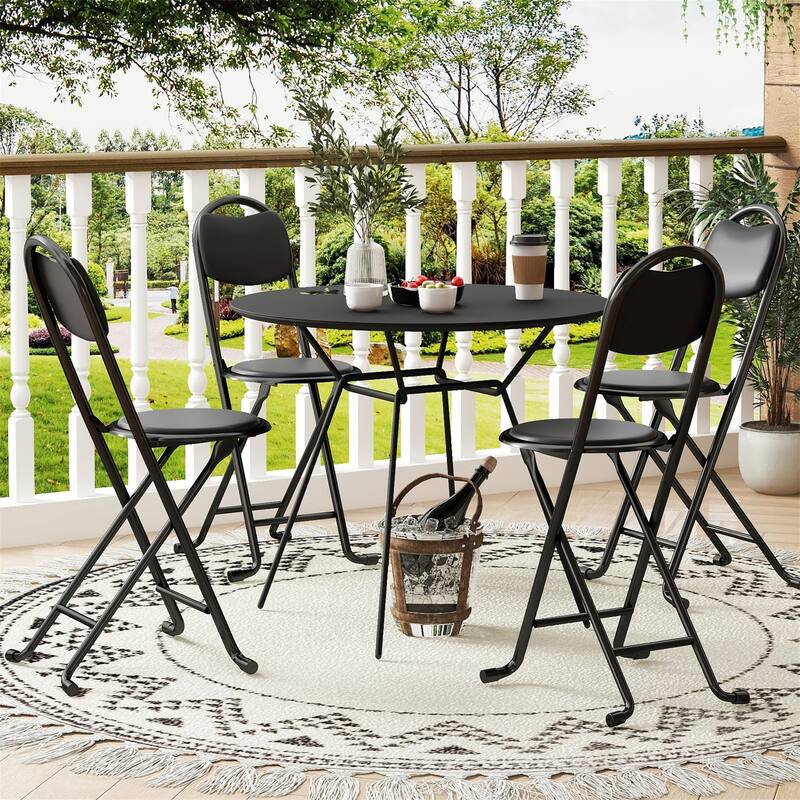 2Pcs/4Pcs Cushioned Padded Folding Stool with Back for Kitchen