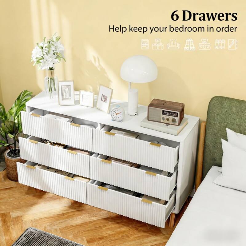 Closet Dresser,6 Drawer Double Dresser