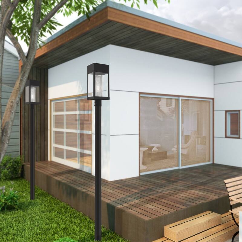 Livex Lighting 1-Light Black Outdoor Post Top Lantern, 20763-04 - 8"L x 7"W x 19"H