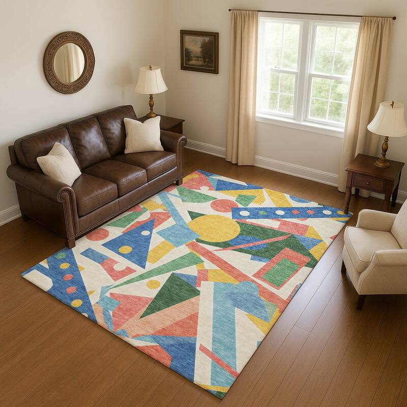 Premium Washable Super Soft Casual Contempoary Mayfield Rug - Blue - 10' x 14'
