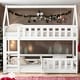 preview thumbnail 1 of 16, Modern Twin over Twin House-Shaped Bunk Bed with Fence and Door,Sturdy Construction White