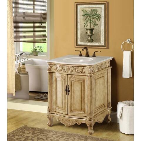 Dallas 27 in. Single Bathroom Vanity Set with Marble Top