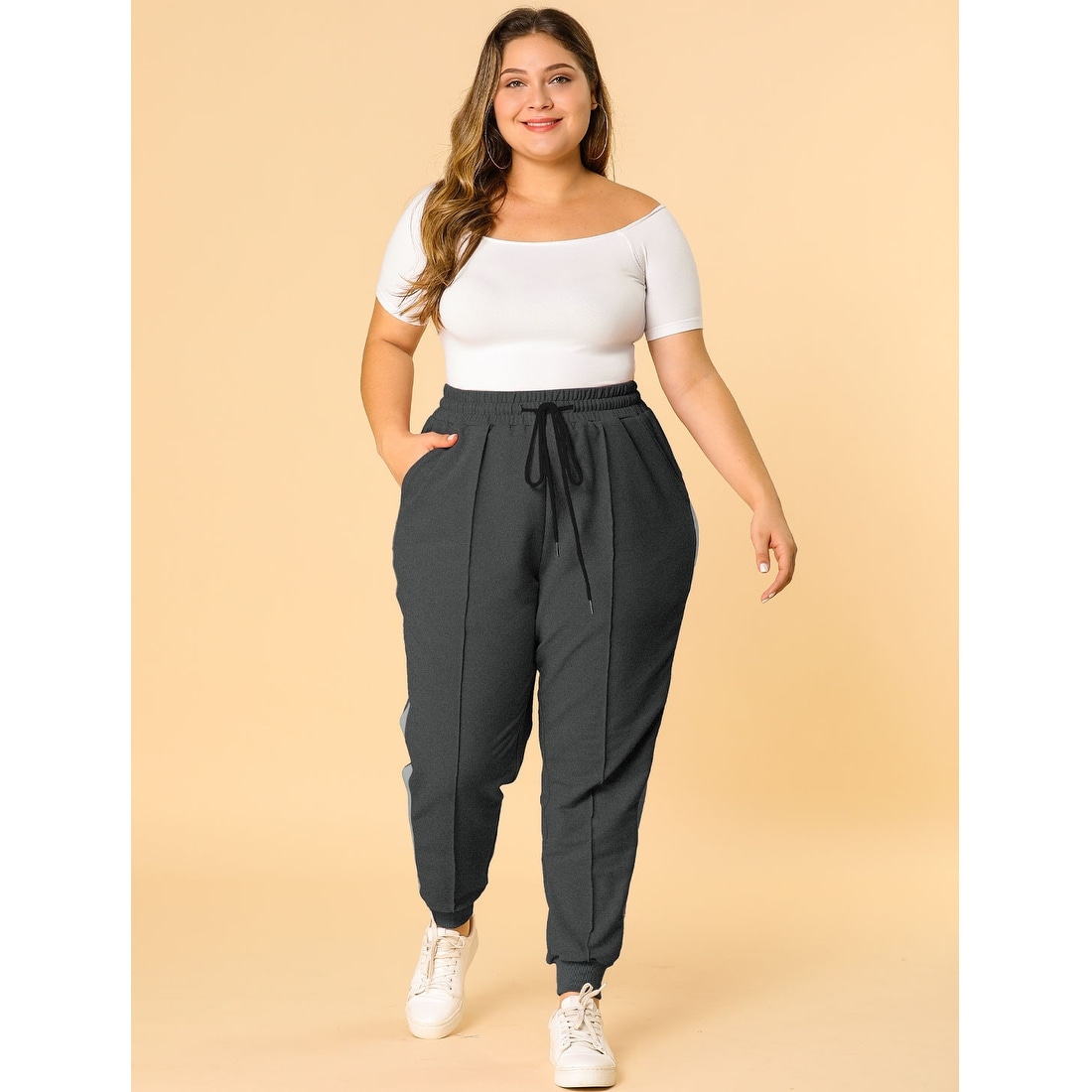 women's plus size pants with elastic waist
