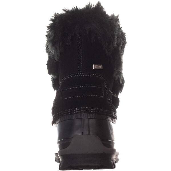 Shop Khombu Brooke Mid Calf Winter Boots Black Tabacco