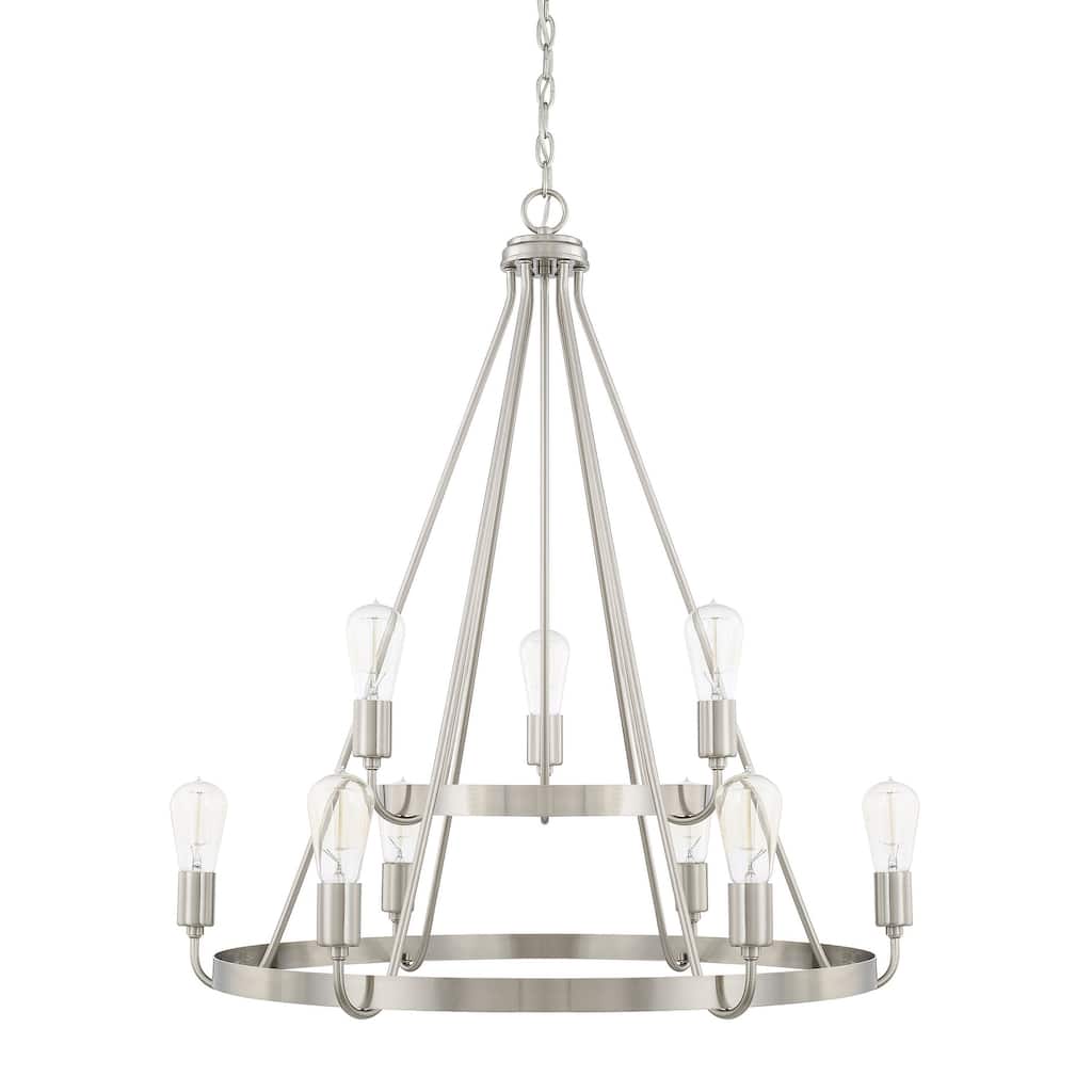 Capital Lighting Tanner 9-light Transitional 2-tier Round Chandelier