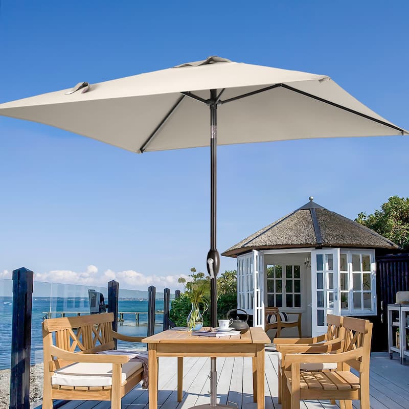 LIVOOSUN 6.5×6.5FT Square Patio Umbrella with UPF50+, Tilt Function, and Wind-Resistant Design——Experience Outdoor Comfort