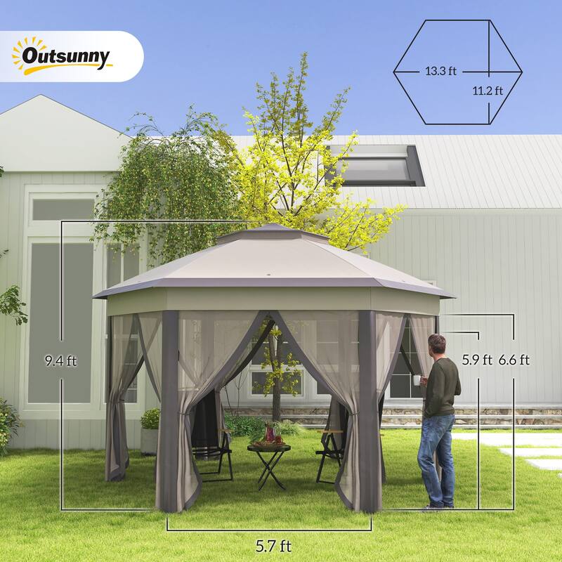 Masi 12-foot Hexagonal Pop-up Patio Gazebo by Havenside Home