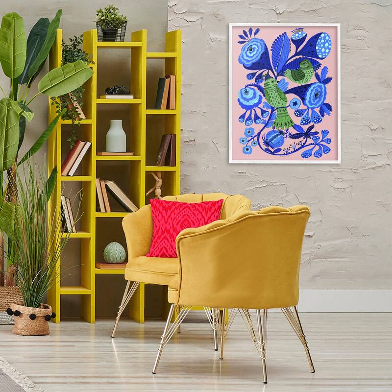 Stupell Folk Style Birds in Nature Framed Giclee Art Design By Kay Widdowson