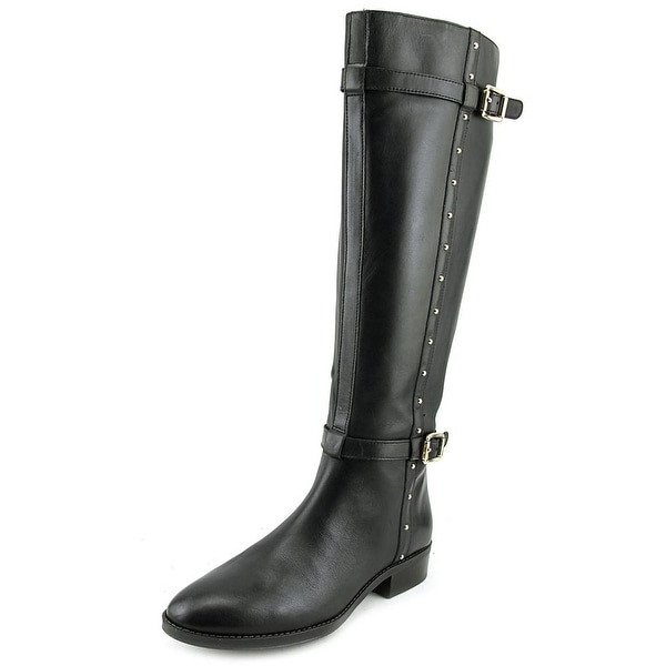 Vince Camuto Preslen Women Round Toe Leather Black Knee High Boot