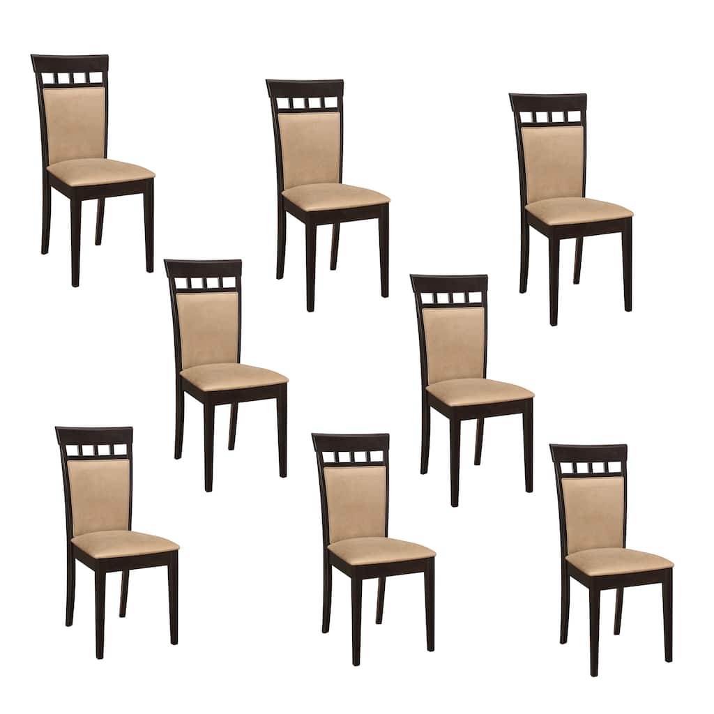 Alencon Beige and Cappuccino Upholstered Dining Chairs (Set of 8)
