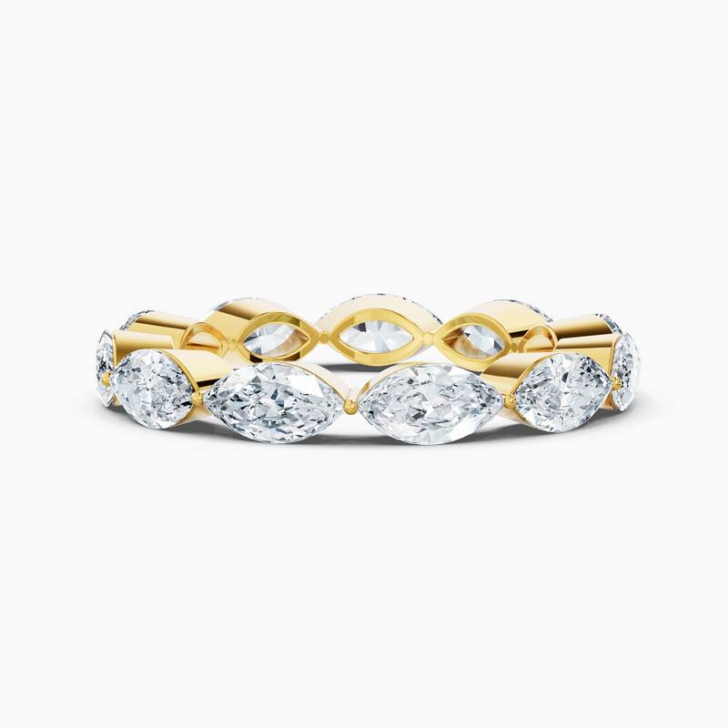 Auriya 14k Gold Marquise East-West Lab Grown Diamond Eternity Band 1.30 - 6.00 ct. tw. (F-G, VS) - 3.30 ct. wt. - 8 - Yellow