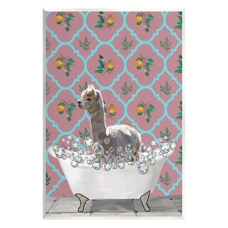 Stupell Bathing Llama in Bathroom Wall Plaque Art Design by Amelia Noyes