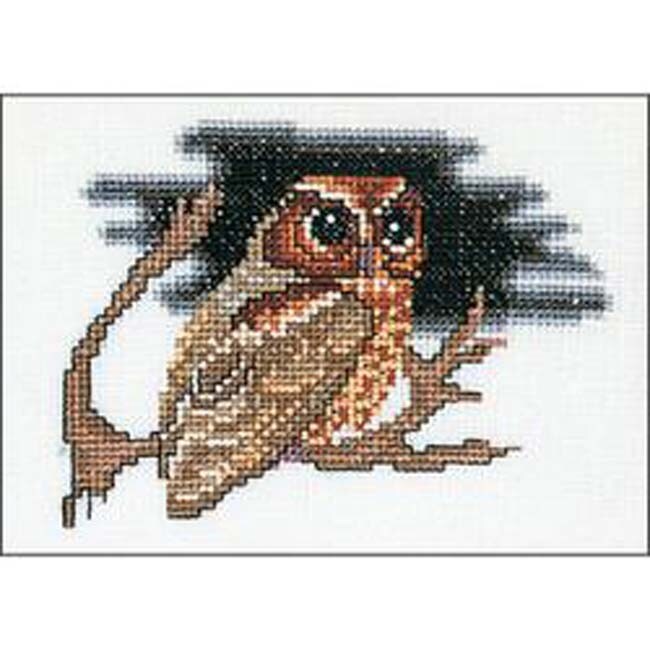 counted cross-stitch kit on Aida 18 count canvas Owl Devotion MP Studia
