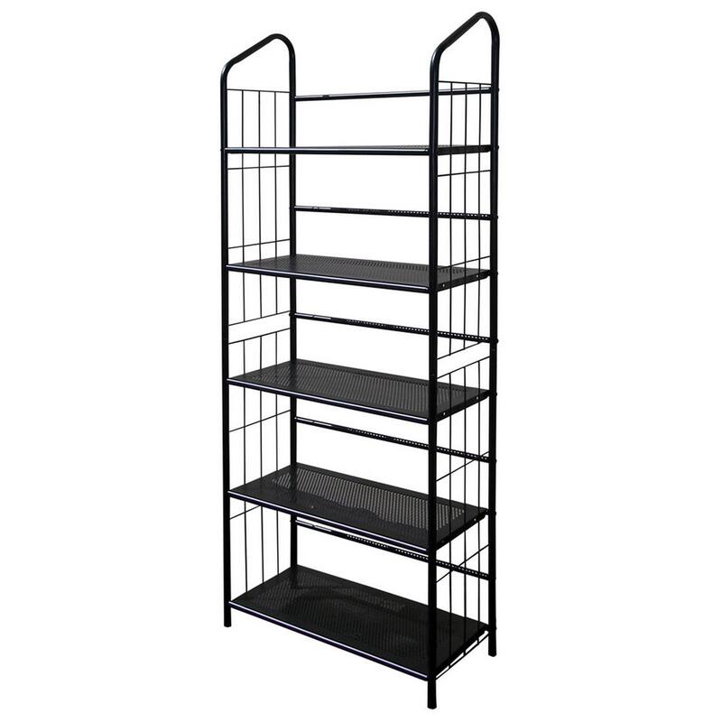64" Tall 5-Tier Corner Metal Bookcase / Book Shelf