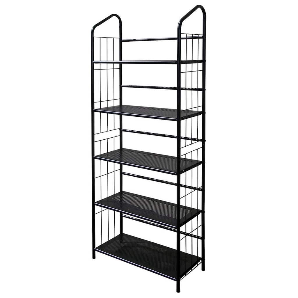 64" Tall 5-Tier Corner Metal Bookcase / Book Shelf