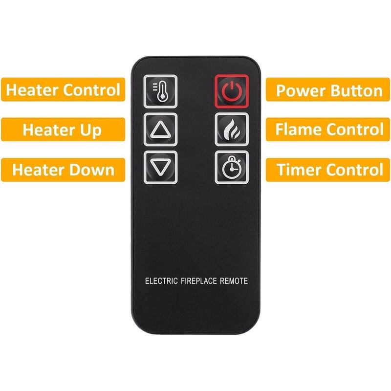 23" Electric Fireplace,3DInfrared Fireplace Insert Heater,IR Remote Control,Glass View,Adjustable Realistic Logs & Flames,1400W
