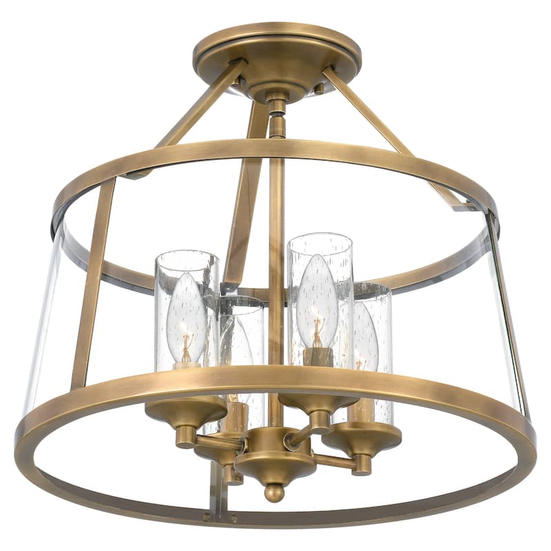 Quoizel Barlow Weathered Brass 4-light Semi-Flush Mount