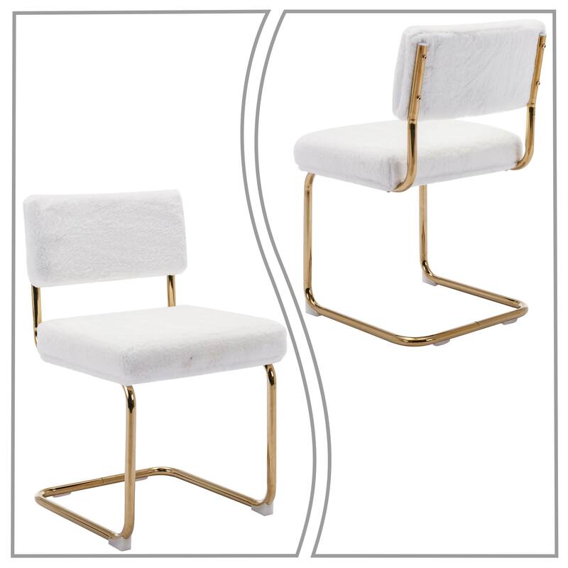 Contemporary Stylish Set of 2 Upholstered Dining Chairs with Non-Slip Foot Pads