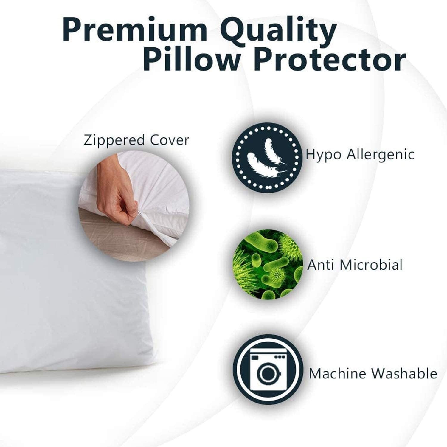 Vinyl pillow protector with cheap zipper