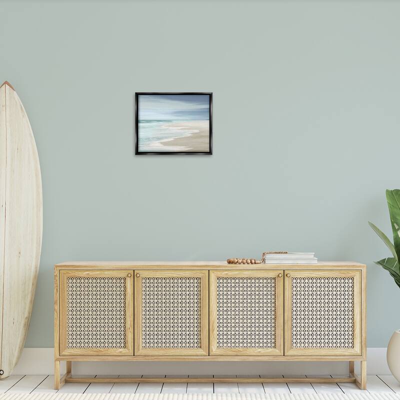 Stupell Beach Foam Landscape Framed Floater Canvas Wall Art Design by Maggie Olsen