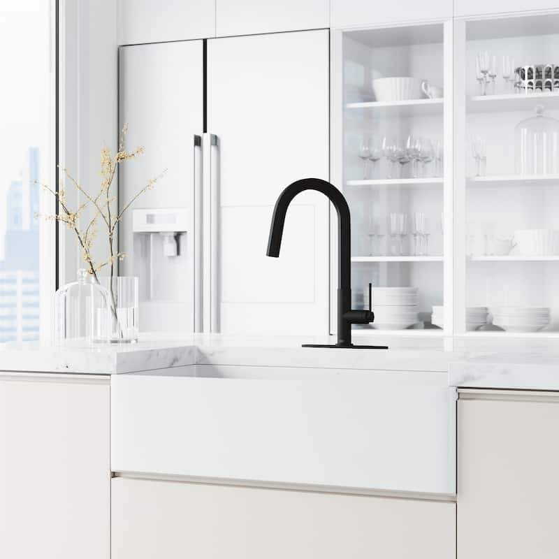 VIGO Hart Hexad 18" H Single Handle Pull-Down Kitchen Faucet