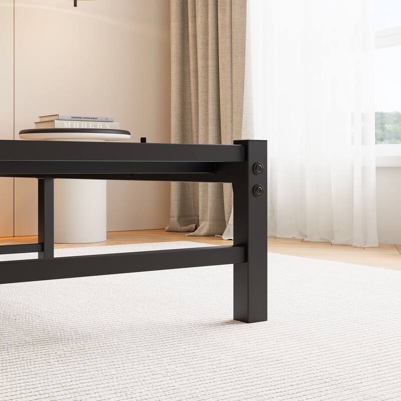 Metal Frame Platform Bed with USB Charging Station