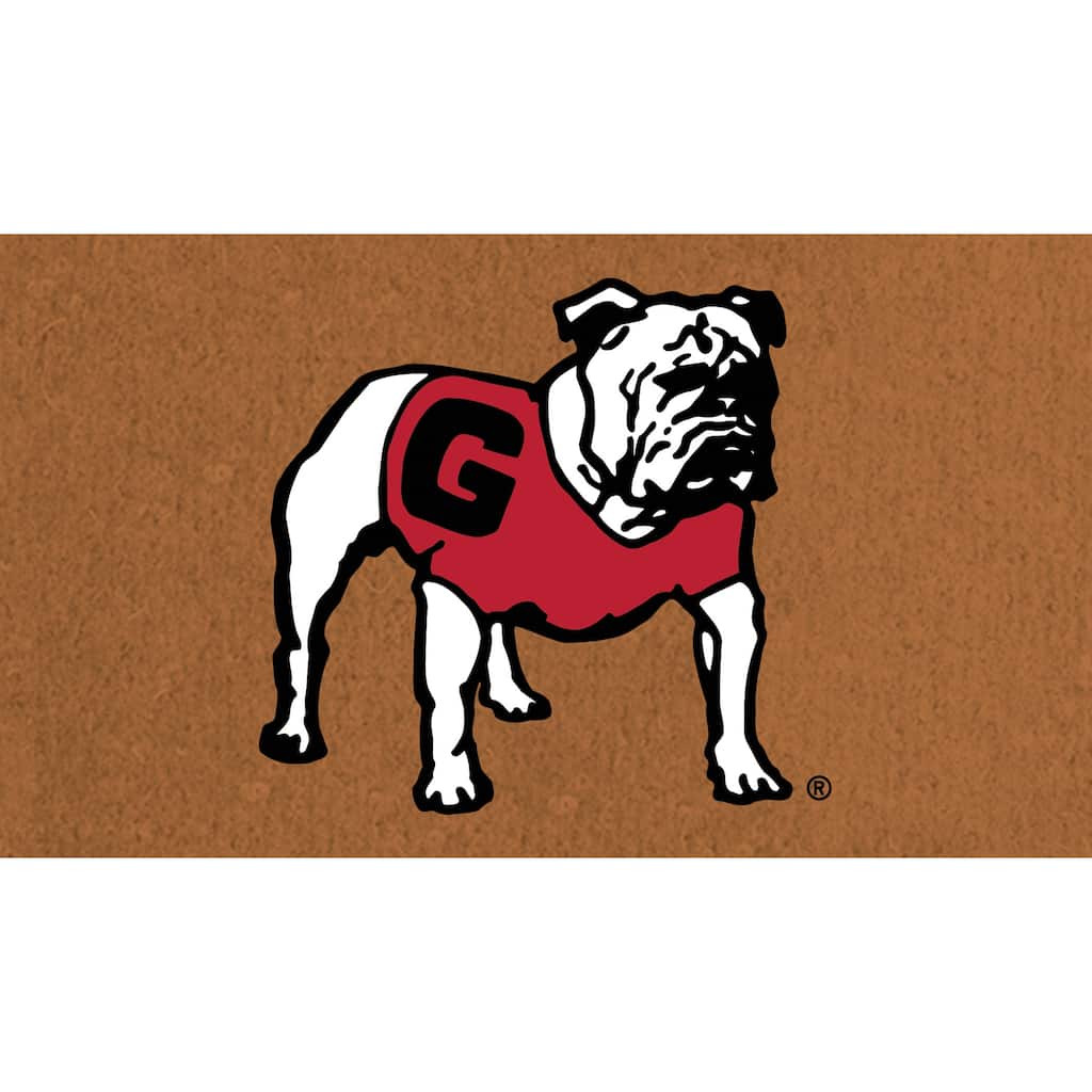 Coir Door Mat, 16"x 28", University of Georgia, Bulldog Logo - 28" x 16"