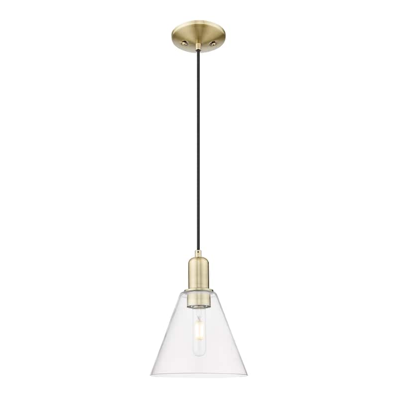 Innovations Lighting Endless Possibilities Arcadia - Berkshire Glass - 1 Light 8" Cord Hung Mini Pendant - Antique Brass/Clear