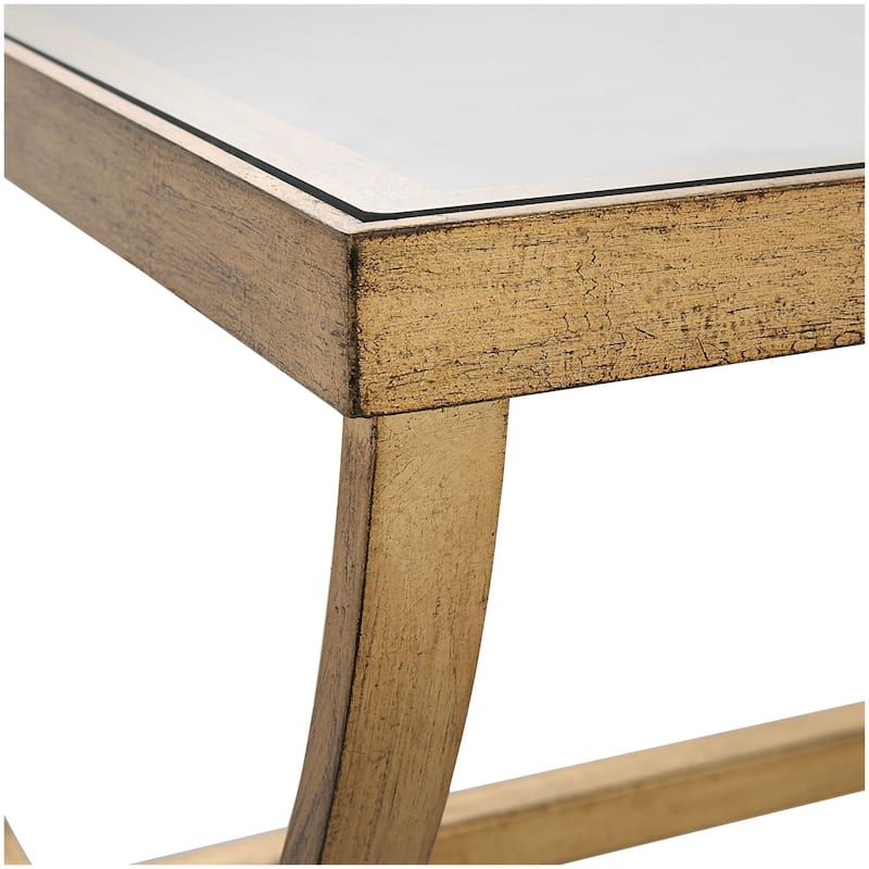 Uttermost 25186 Crescent 48" Wide Iron and Tempered Glass Coffee Table