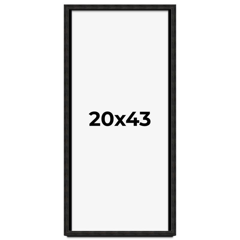 20x43 Shadow Box Black Rustic Barnwood Display Frame | 1.125 Inch